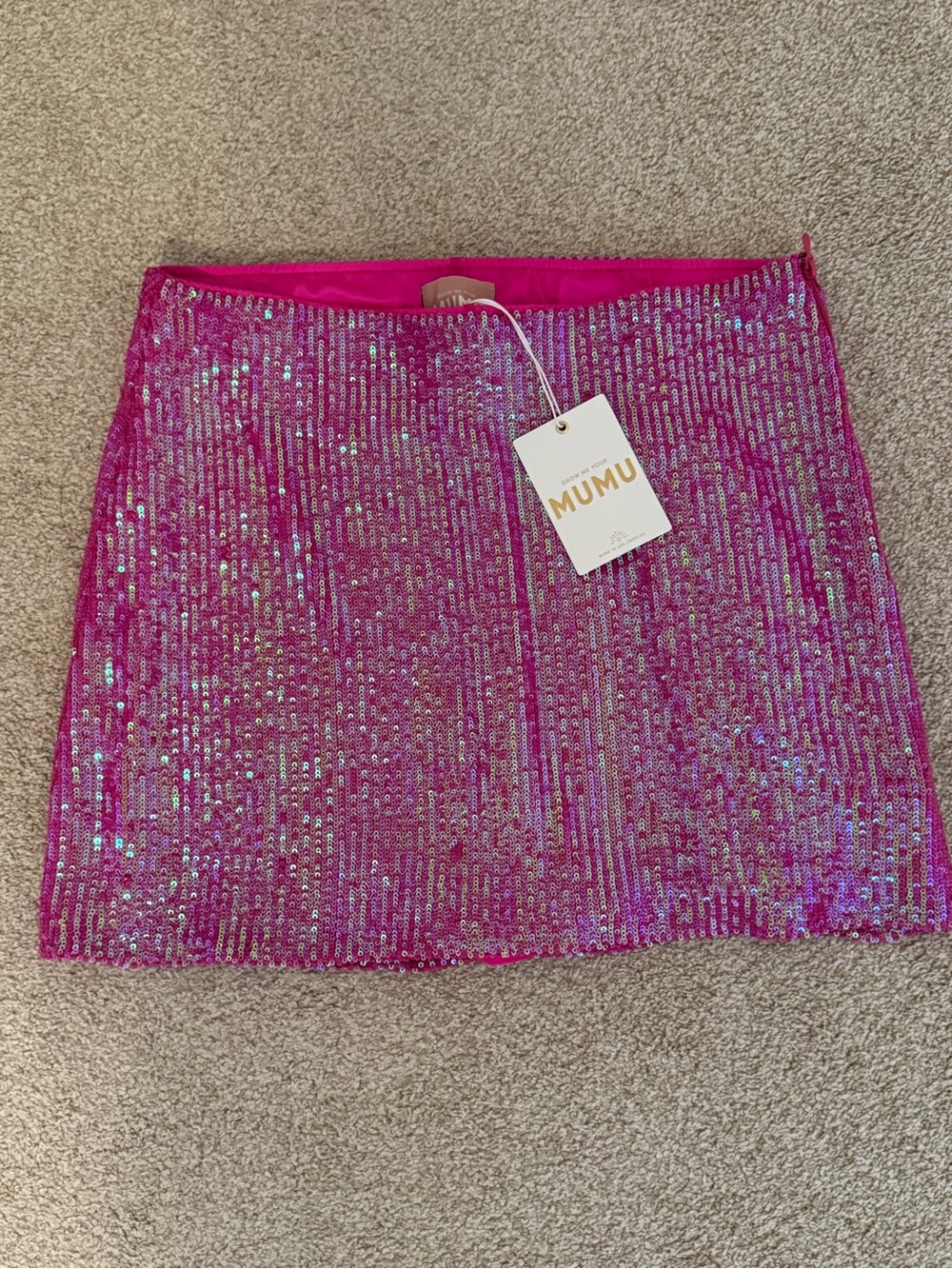 Show Me Your MuMu Hot Pink Sequin Mini Skirt